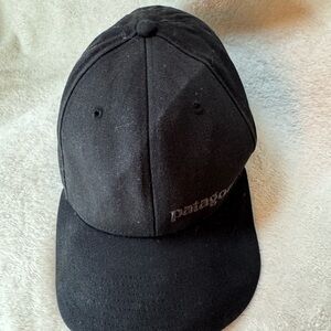 Patagonia Black Dad Hat Adjustable Strap Tonal Logo Baseball Cap
